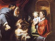 Jacob Jordaens The Virgin and Child with Saints Zacharias,Elizabeth and John the Baptist France oil painting artist